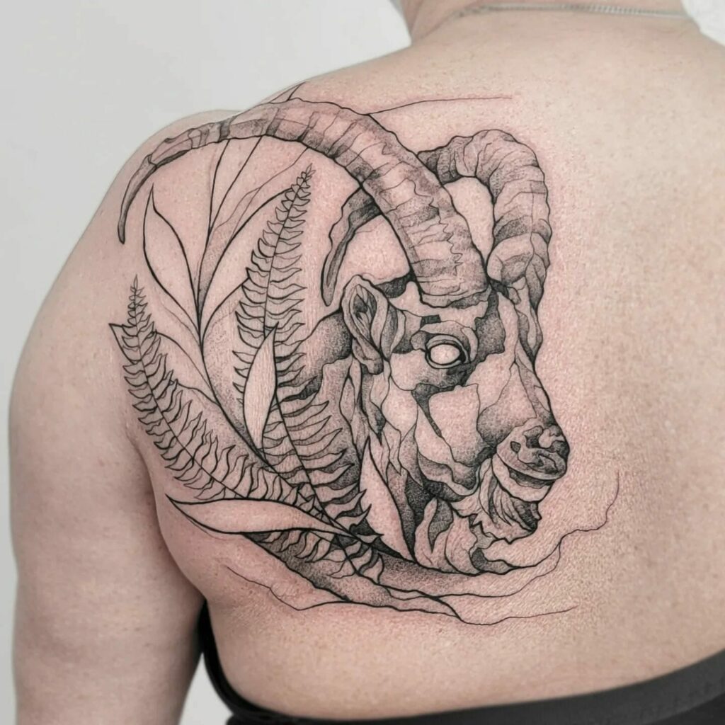 10+ Capricorn Tattoos For Females That Will Blow Your Mind! 17 She-goat Capricorn Tattoo On Back
