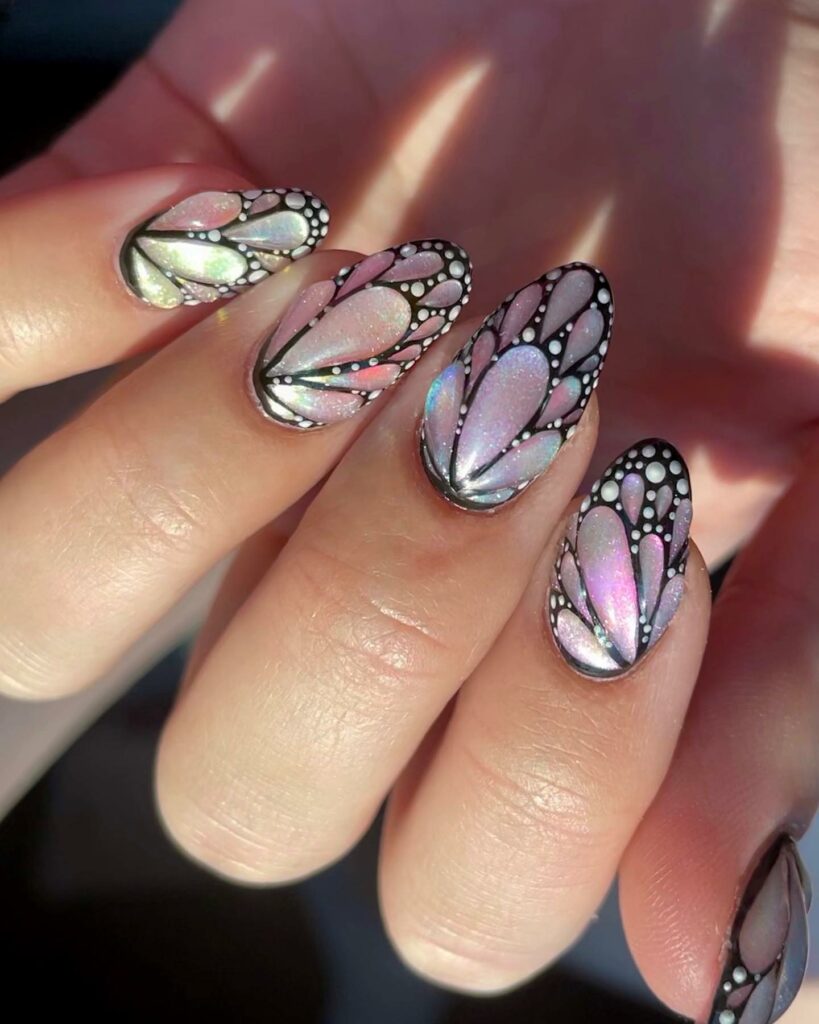 50 Latest Butterfly Nail Designs To try In 2024! 15 Shimmering Butterfly Wing Nails