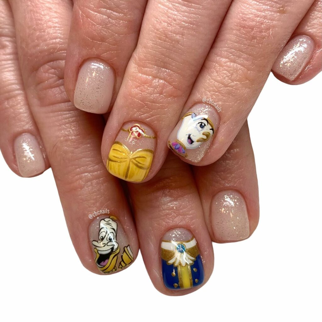 20 Latest Beauty and the Beast Nail Ideas To Try In 2024! 17 Elegant Short Beauty and the Beast Nails