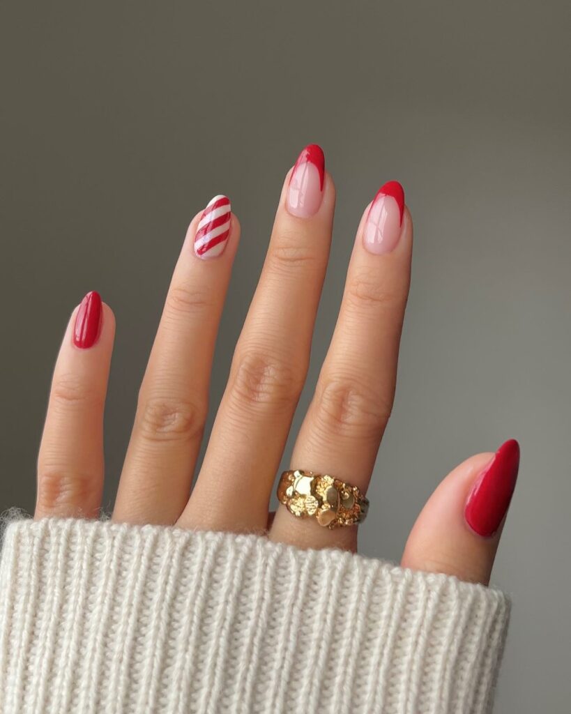 20 Latest Christmas French Nail Designs To Try in 2024! 34 Short Christmas French Nails with Holiday Flair