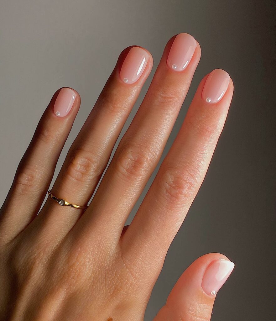 Glam Up with 20 Lip Gloss Nail Designs of 2024 27 Short Lip Gloss Nails with Gems