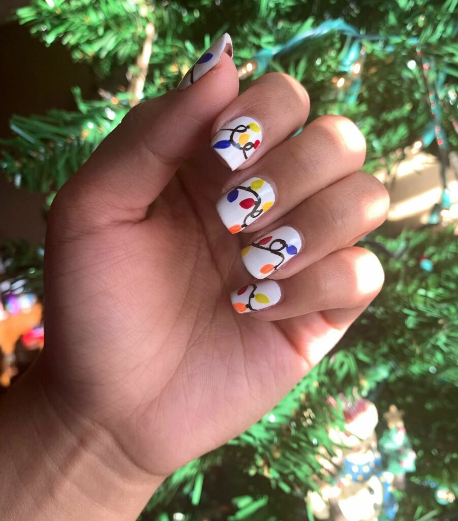 Illuminate Your Nails with 20 Christmas Lights Nail Ideas in 2024 24 Short Square Christmas Nails