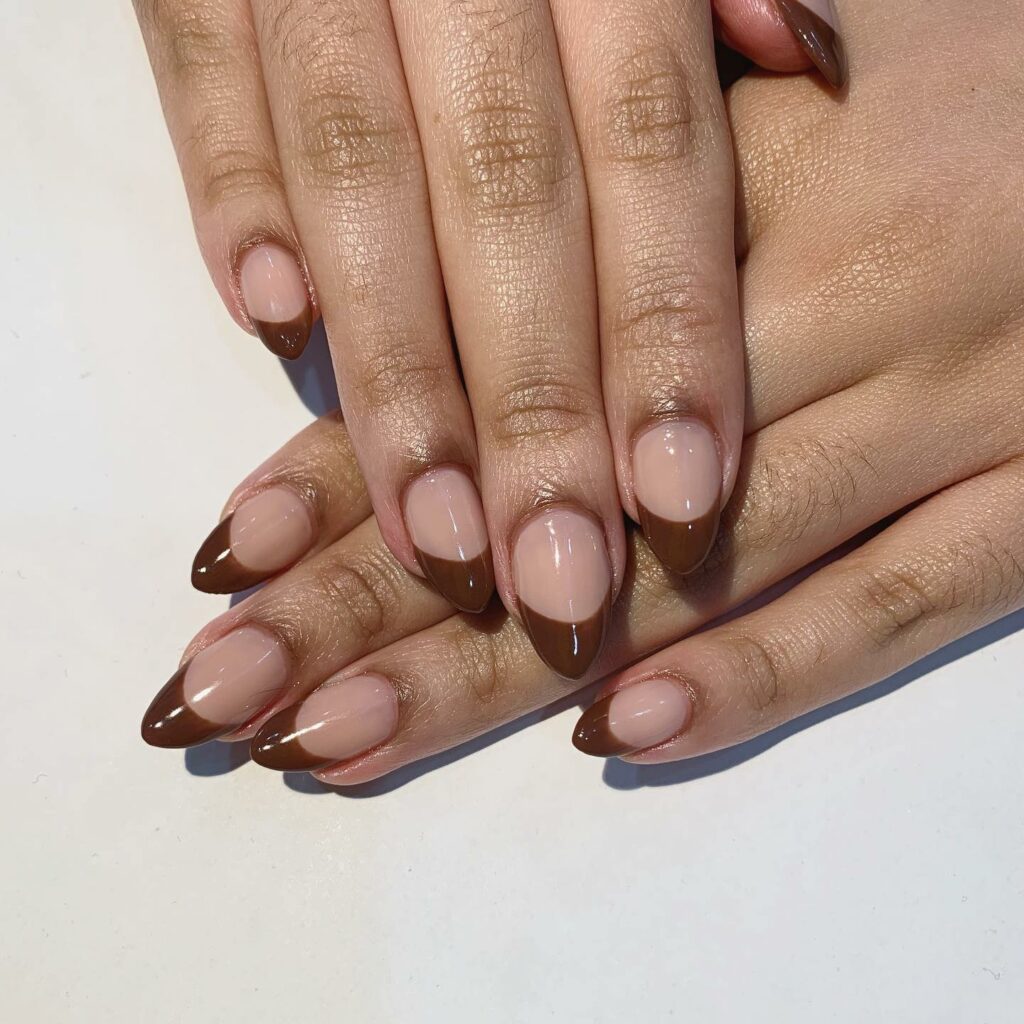 40 Latest Brown French Tip Nail Ideas To Try in 2024! 30 Short Stiletto Brown French Nails
