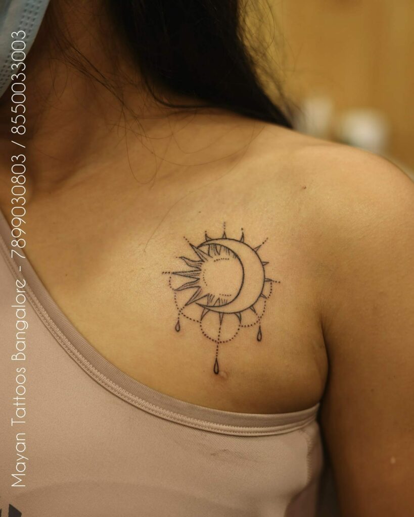 10+ Mandala Sun And Moon Tattoo Ideas That Will Blow Your Mind! 15 Shoulder Mandala Sun And Moon Tattoo