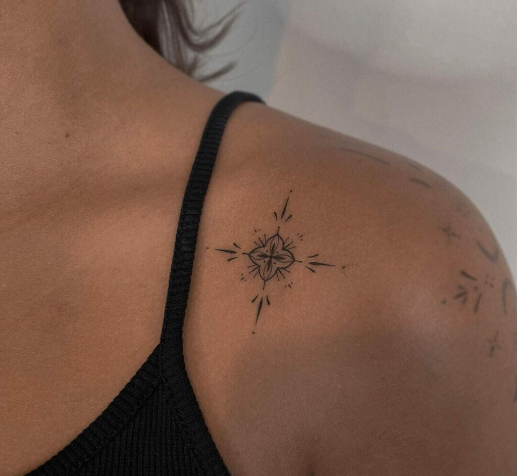 11+ Symbol Tattoo Ideas You Have To See To Believe! 16 Shoulder Ornament Symmetrical Tattoo Design