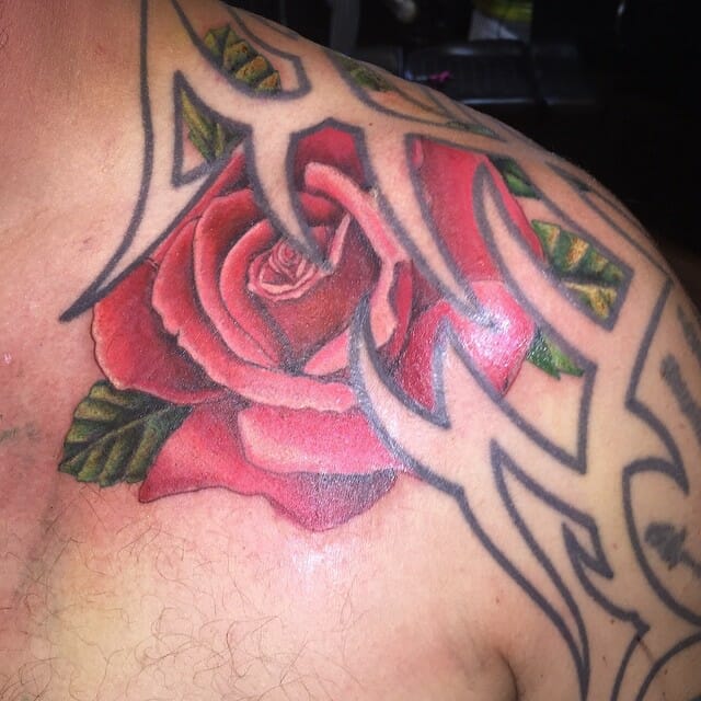 11+ Tribal Rose Tattoo Ideas You Have To See To Believe! 17 Shoulder Rose Tribal tattoo