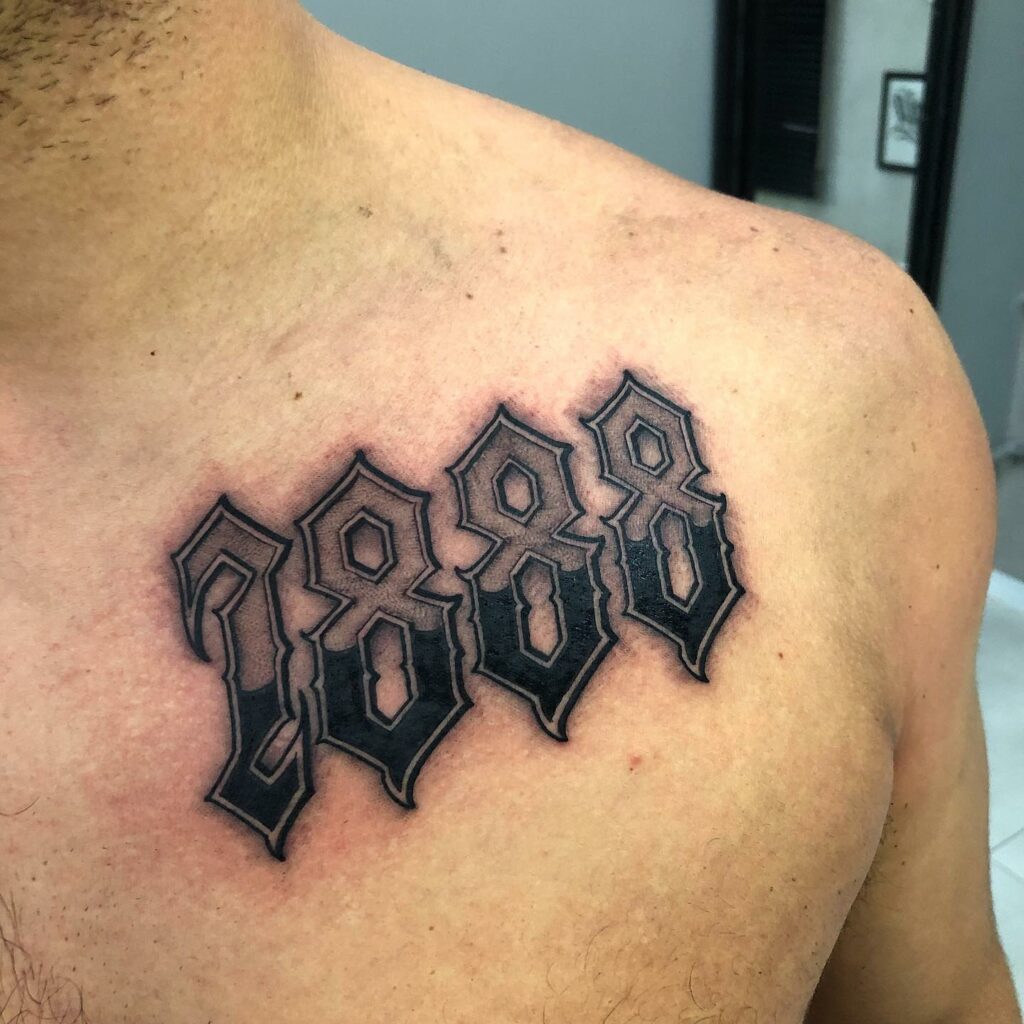 20+ Gothic Tattoo Number Fonts Ideas That Will Blow Your Mind! 20 Shoulder Tattoo in Gothic Fonts ideas