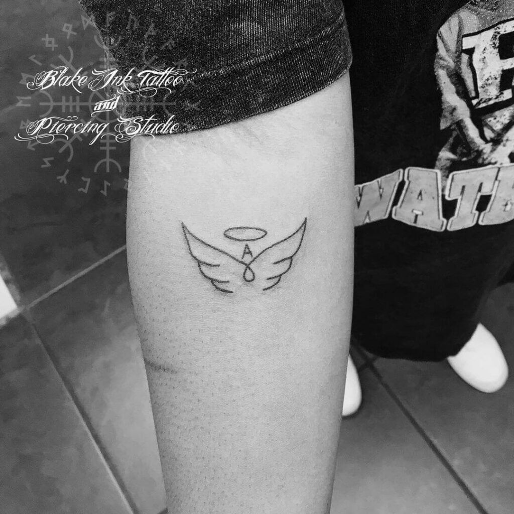 11+ Angel Outline Tattoo Ideas That Will Blow Your Mind! 13 Simple Angel Outline Tattoo