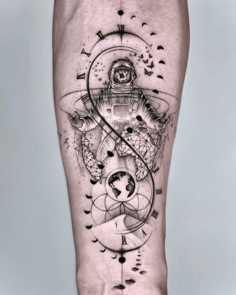 10+ Simple Astronaut Tattoo Ideas That Will Blow Your Mind! 10 Simple Astronaut Tattoo Ideas