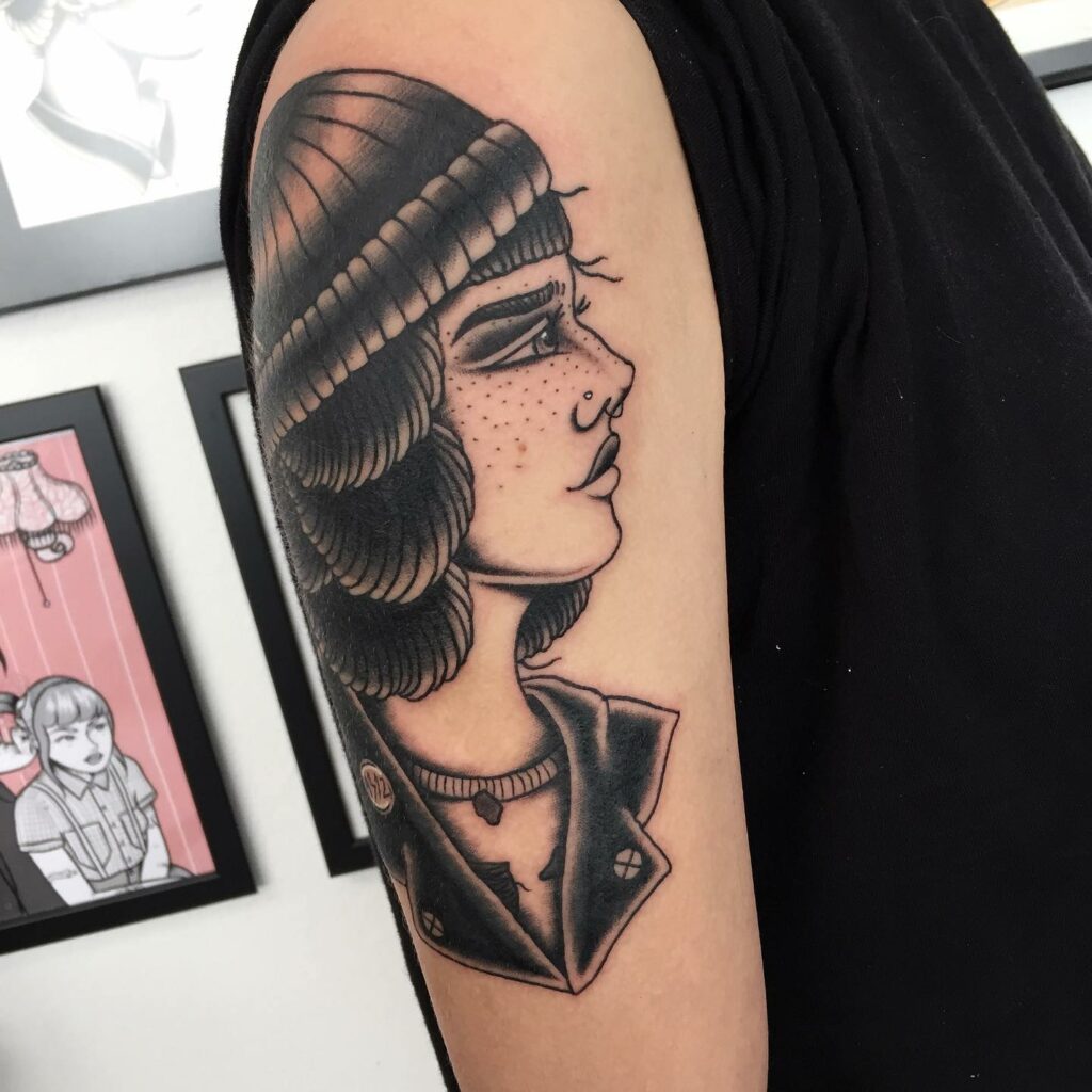 10+ Traditional Lady Head Tattoo That Will Blow Your Mind! 14 Simple Badass Black and Grey Face Tattoo