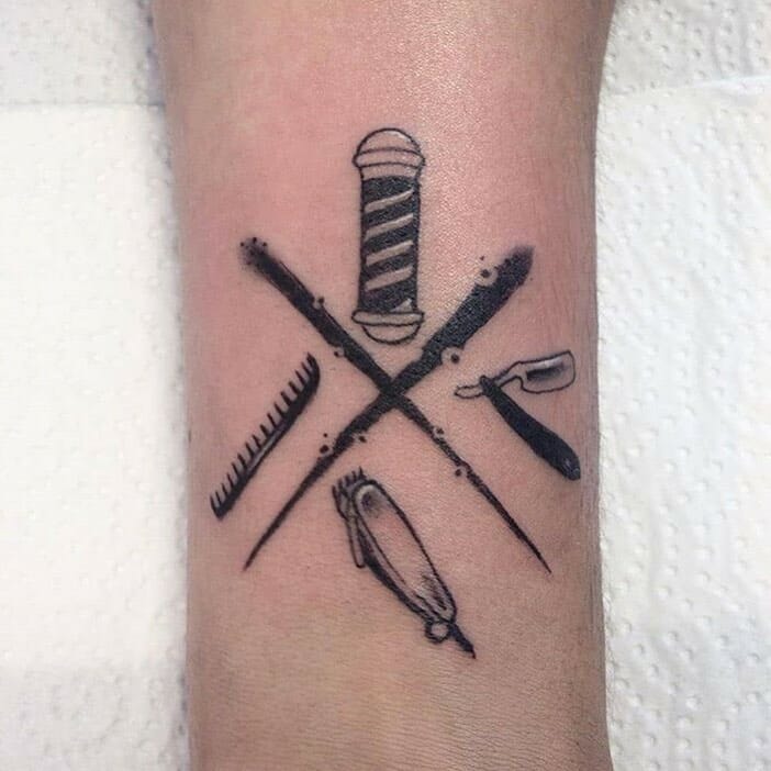12+ Barber Tattoo Ideas To Inspire You! 11 Simple Barber Tattoo