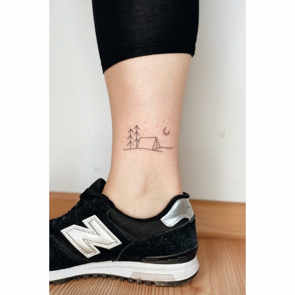 12+ Outline Tattoo Stencil Ideas That Will Blow Your Mind! 12 Simple Camping Tattoo Stencil Idea