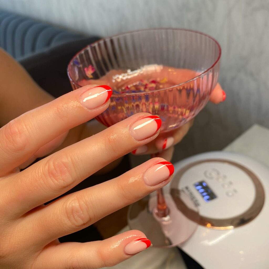 Explore 40 Red French Tip Nail Designs for 2024 14 Simple Crescents