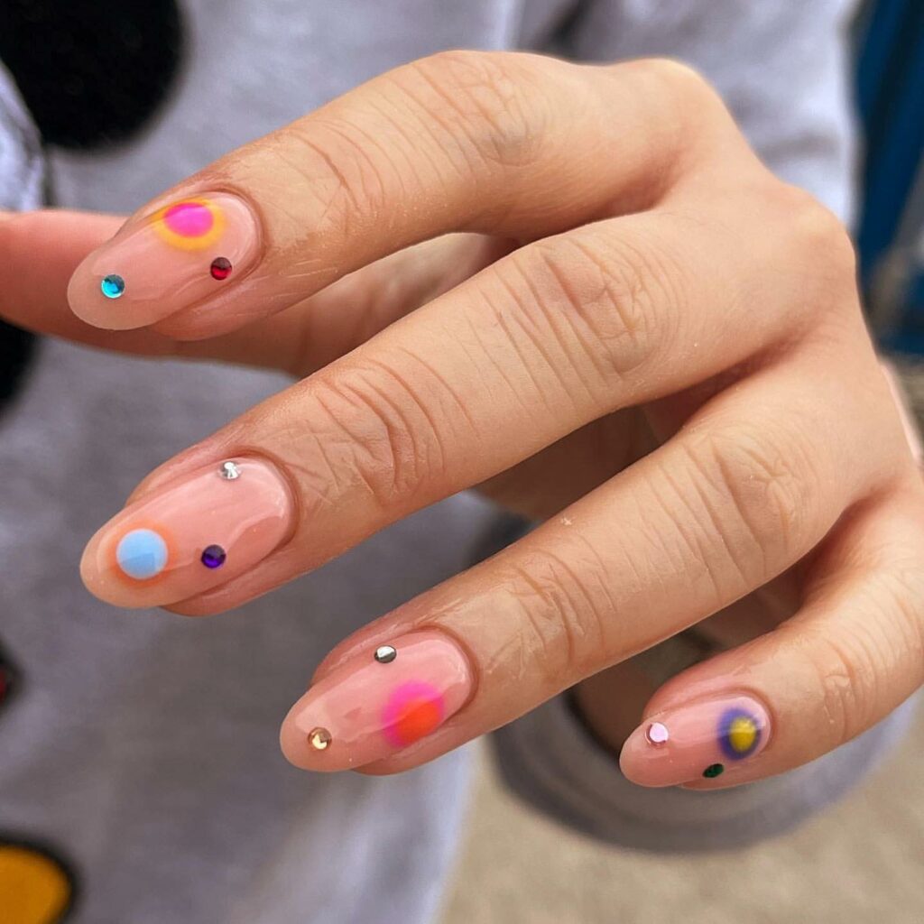 Try in 2024: 39 Latest Short Almond Nail Designs 26 Simple Dots short almond nails