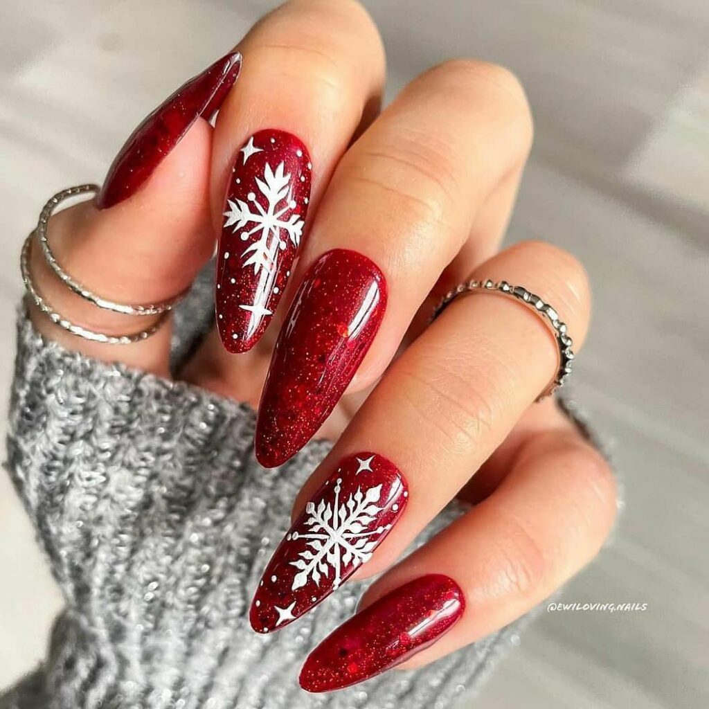 Sport 35 Festive Red Christmas Nails in 2024 37 Understated Elegance in Red Christmas Nails