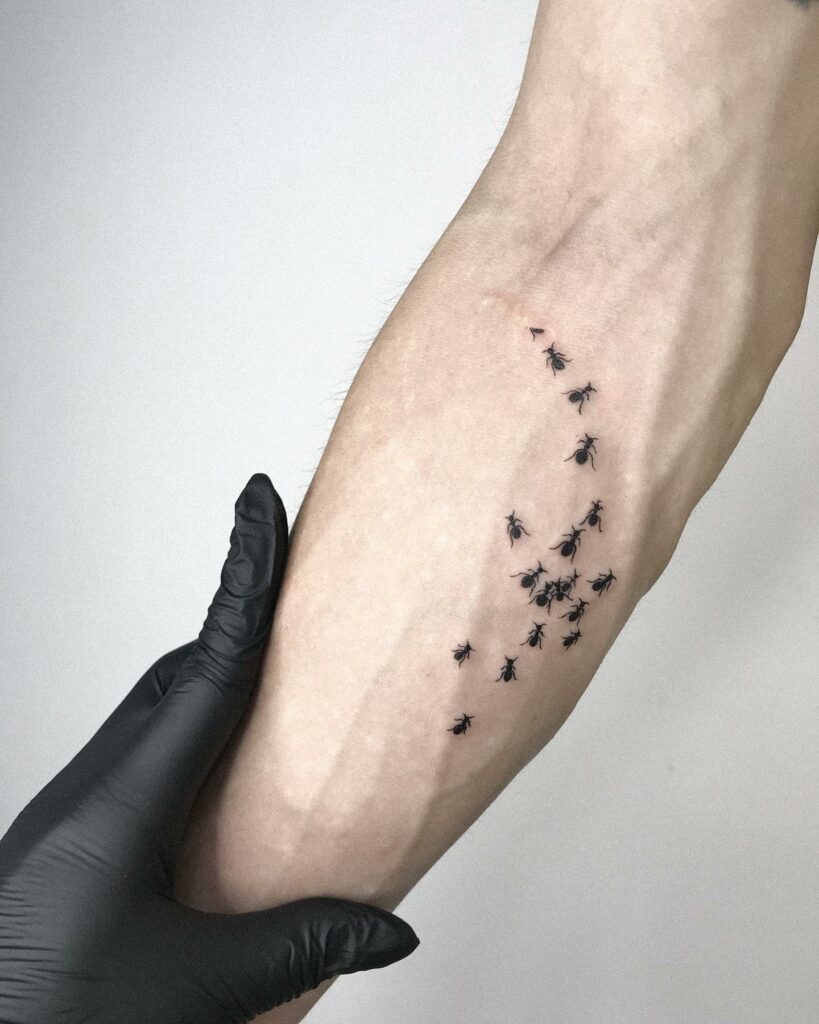 11+ Tattoo Ant Ideas That Will Blow Your Mind! 12 Simple Forearm Ant Tattoos