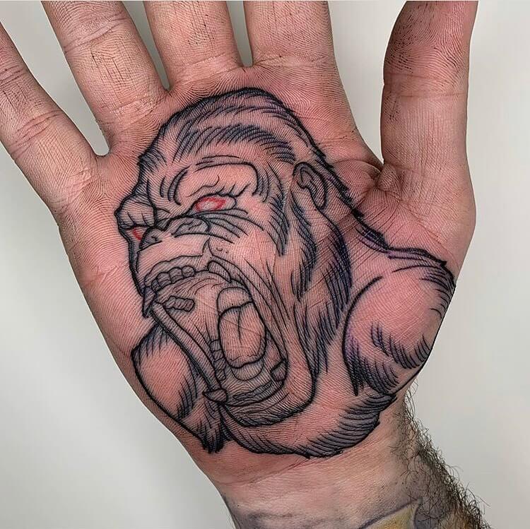 11+ King Kong Tattoo Ideas That Will Blow Your Mind! 11 Simple King Kong Palm Tattoo