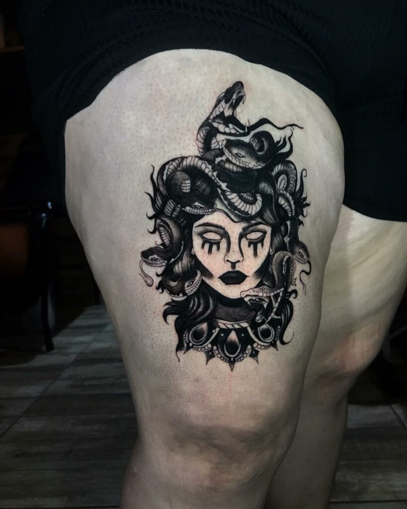 11+ Medusa Thigh Tattoo Ideas That Will Blow Your Mind! 11 Simple Medusa Tattoo Design