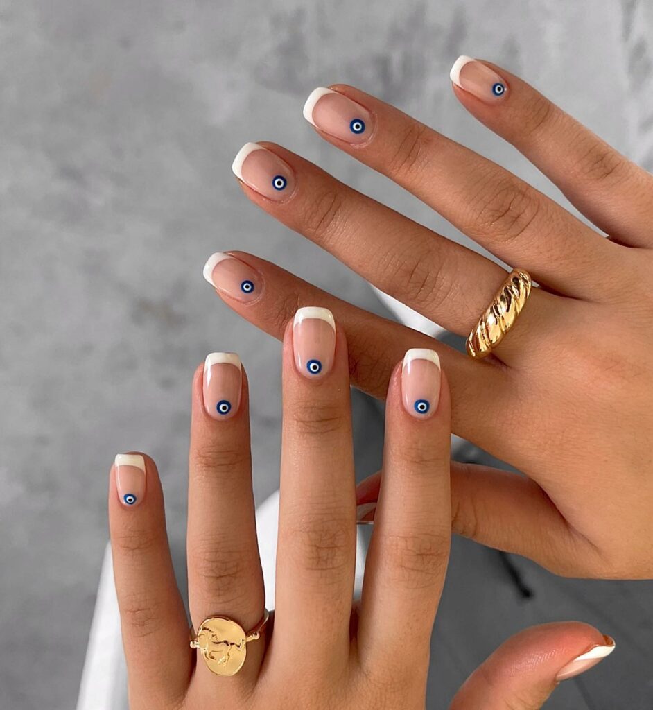 Channel Mystique with 20 Evil-Eye Nail Designs for 2024 12 Simple evil eye nails
