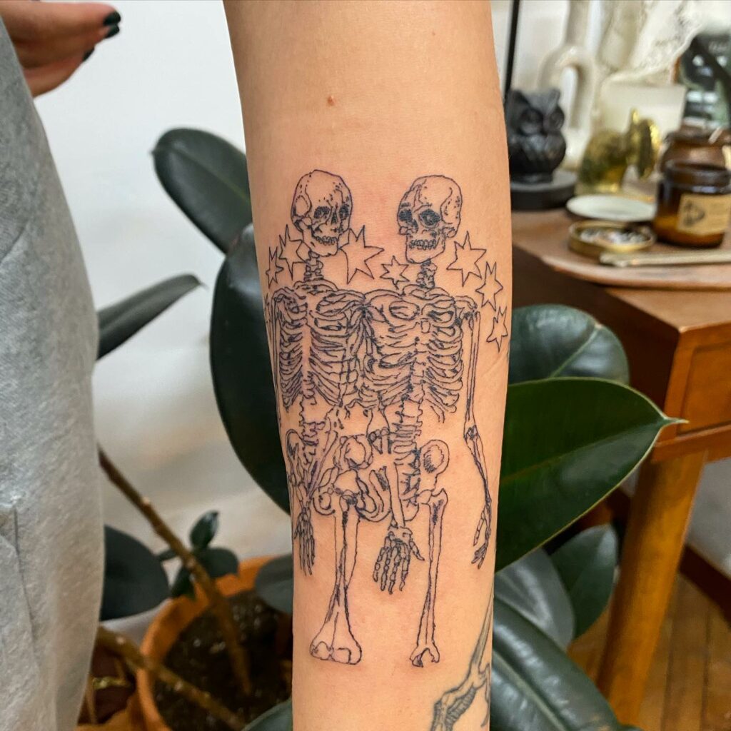 11+ Skeleton Tattoo Sleeve Ideas That Will Blow Your Mind! 10 Skeleton Tattoo Sleeve