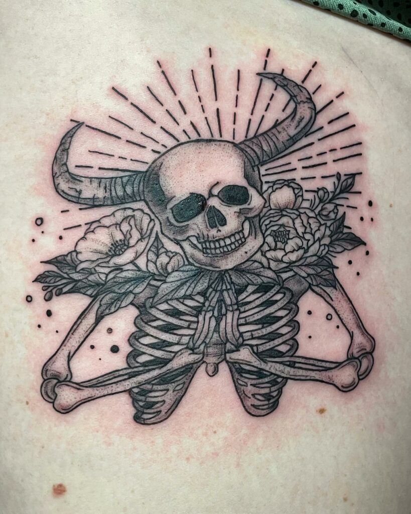 11+ Female Taurus Tattoo Ideas That Will Blow Your Mind! 14 Skeleton Taurus Zodiac Tattoos