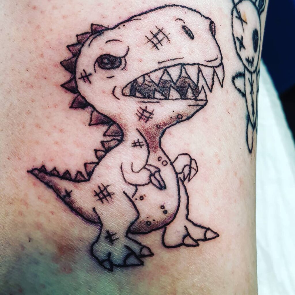 10+ Tiny Dinosaur Tattoo Ideas That Will Blow Your Mind 18 Sketch Dinosaur tattoo