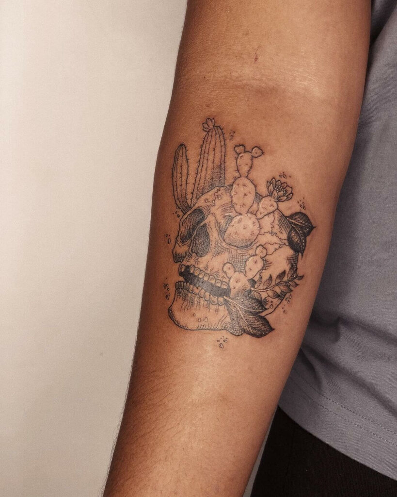 11+ Corpse Tattoo Ideas That Will Blow Your Mind! 12 Skull And Cactus Tattoo