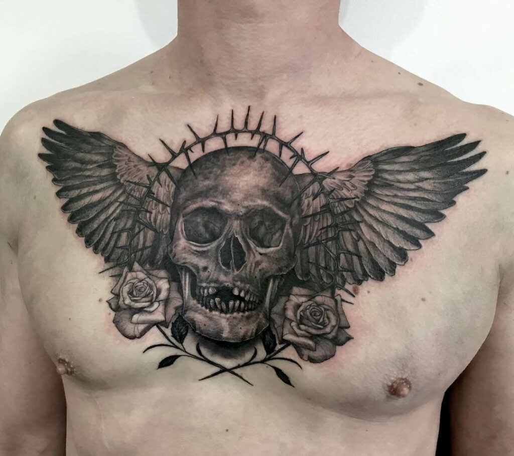 13+ Chest Tattoo Men Ideas To Inspire You! 20 Skull Chest Tattoos
