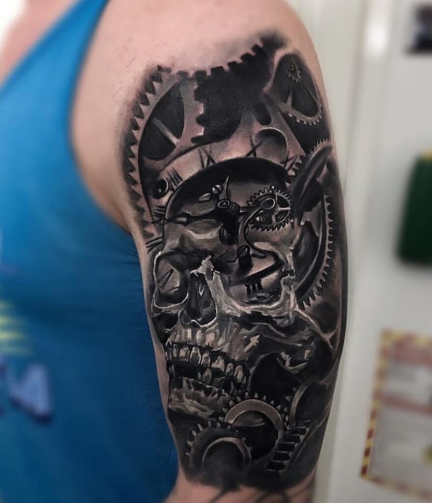 11+ Clockwork Tattoo Ideas You'll Have To See To Believe! 15 Skull Clockwork Tattoo