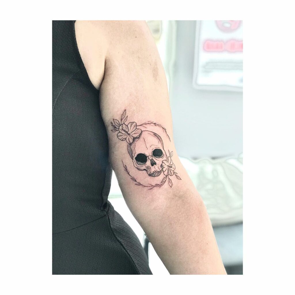 11+ Skull Drawing Tattoo Ideas That Will Blow Your Mind! 16 Skull Flower Tattoo ideas