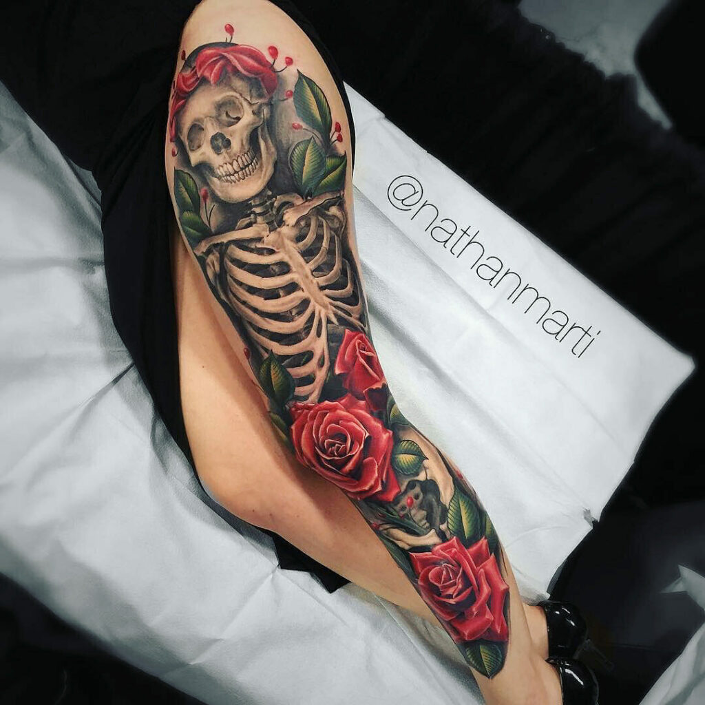 22+ Leg Tattoo For Women That Will Blow Your Mind! 24 Skull Leg Tattoo