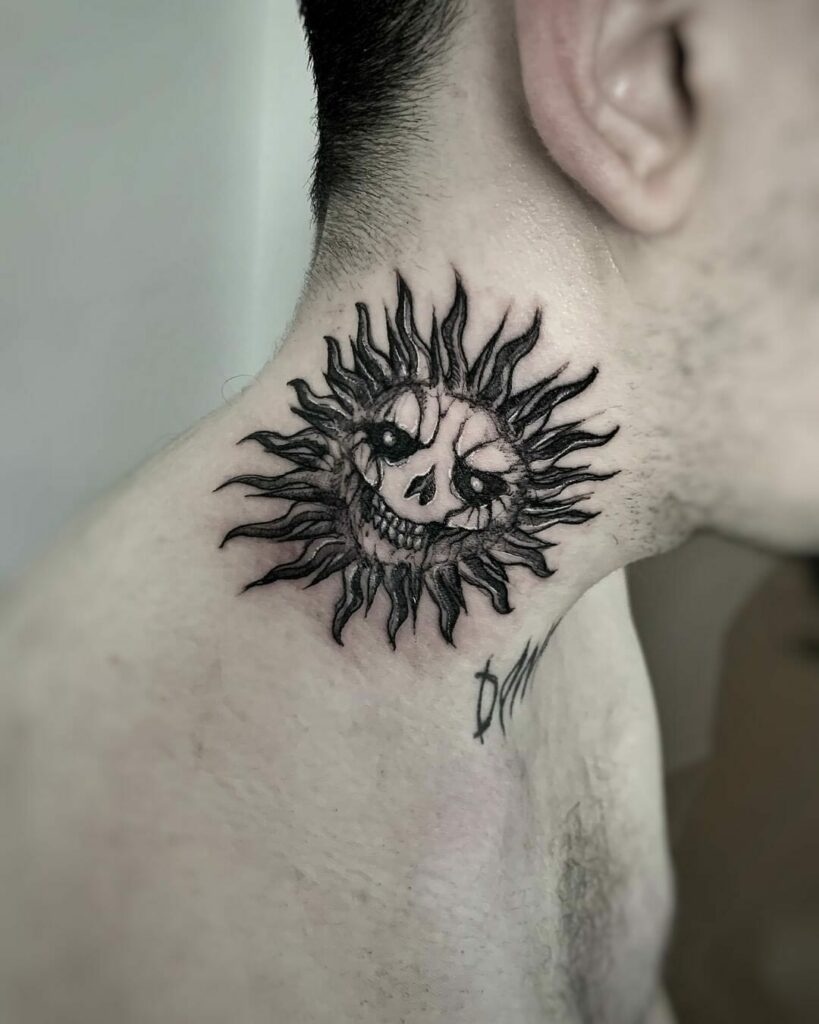 13+ Unique Small Sun Tattoo Ideas That Will Blow Your Mind! 20 Skull Small Sun Tattoo