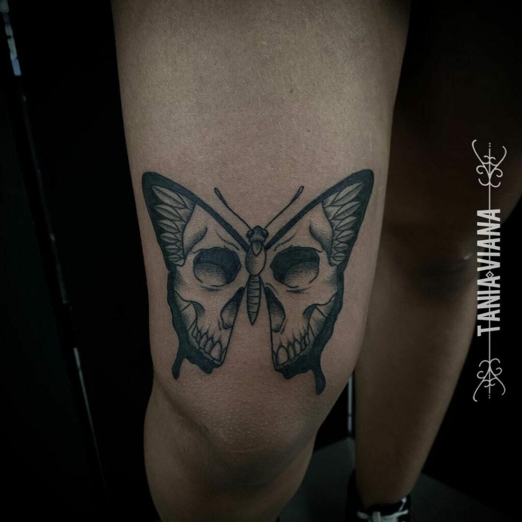 12+ Butterfly Skeleton Tattoo Ideas To Inspire You! 19 Skull and Butterfly Tattoo