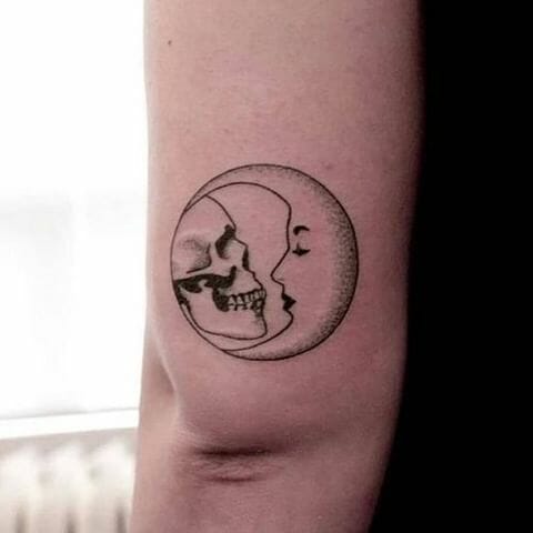 11+ Skull Drawing Tattoo Ideas That Will Blow Your Mind! 11 Skull and Moon Tattoo