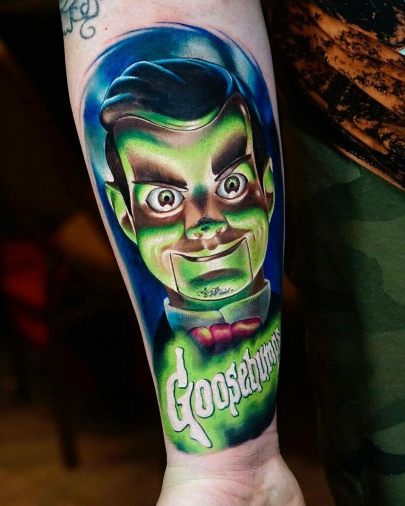 11+ Goosebumps Tattoo Ideas That Will Blow Your Mind! 16 Slappy Tattoo With His Icy Stare