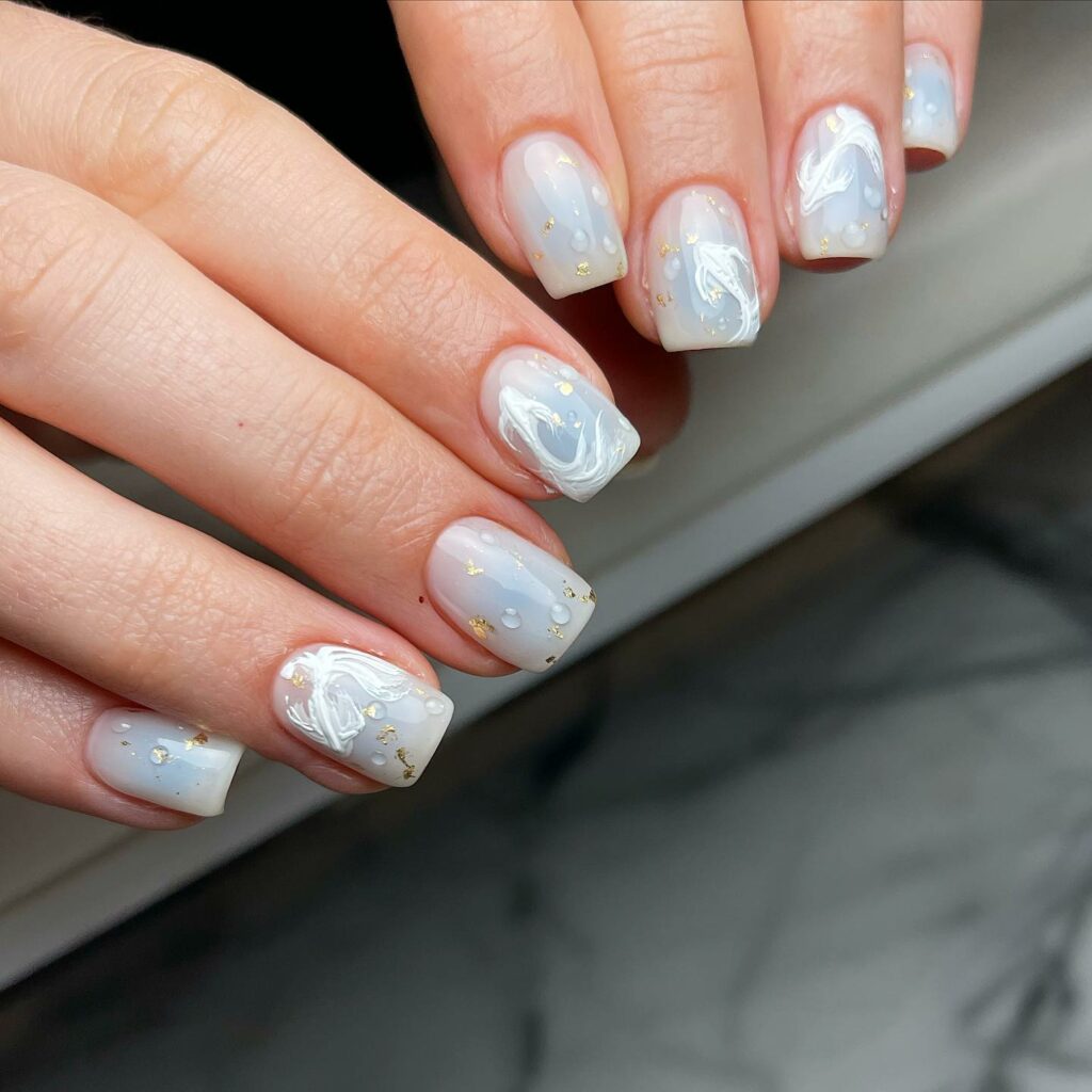Discover 40 Short White Nail Designs for 2024 13 Sleek White Koi Design