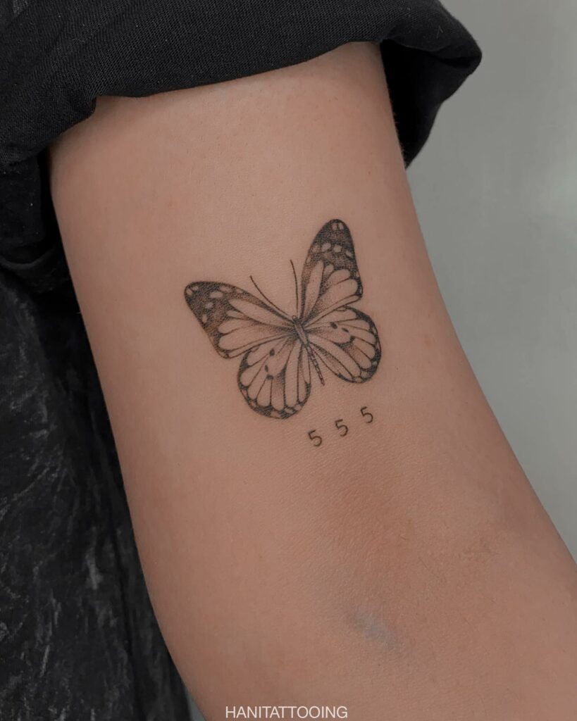 11+ Butterfly Tattoo On Arm Ideas That Will Blow Your Mind 12 Small Butterfly Tattoo With Number