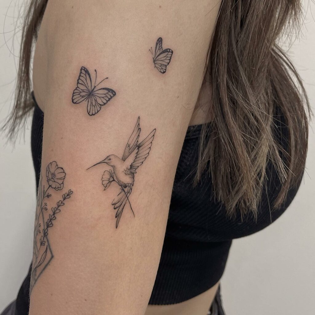 11+ Hummingbird Tattoo With Flowers That Will Blow Your Mind! 12 Small Hummingbird Tattoos
