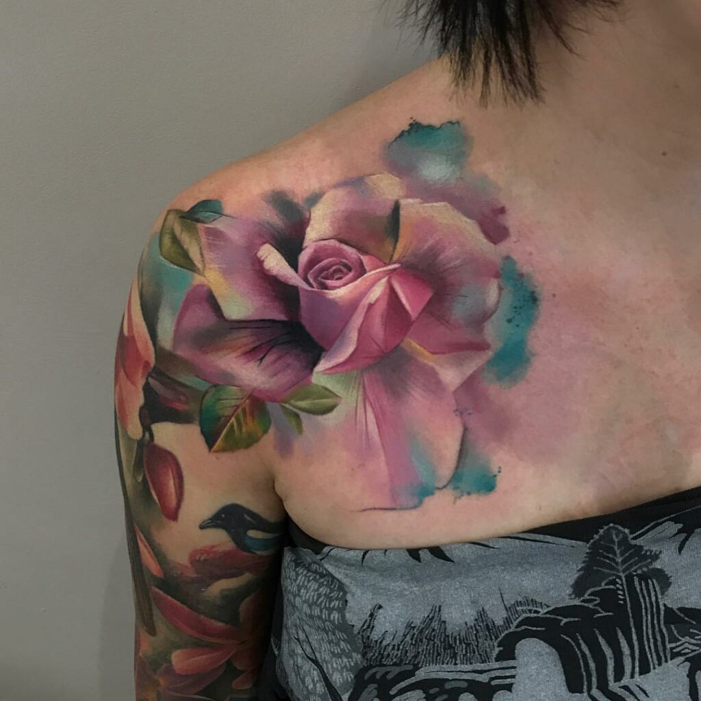10+ Small Simple Rose Tattoo Ideas That Will Blow Your Mind! 16 Small Simple Watercolor Rose Tattoo That Looks Beautiful