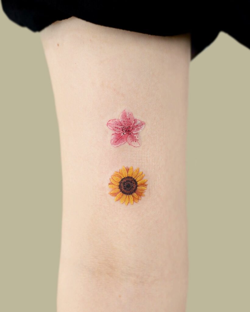 10+ Sunflower And Butterfly Tattoo Ideas That Will Blow Your Mind! 14 Small Sunflower Tattoo