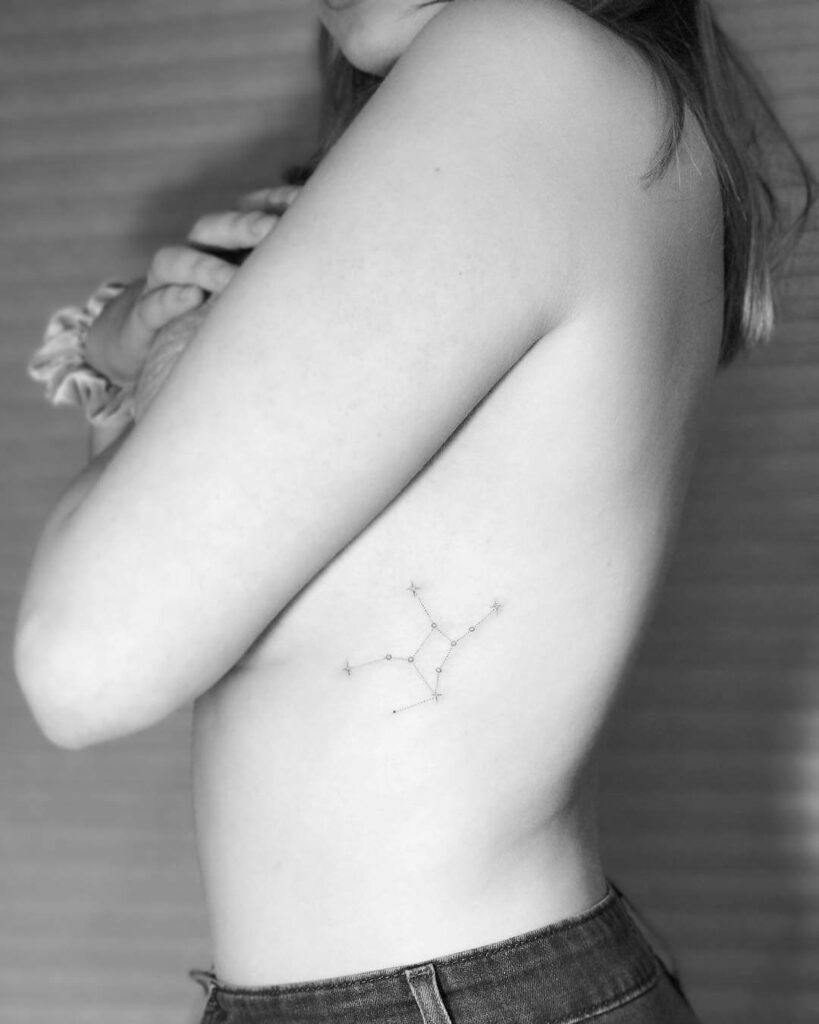 11+ Virgo Constellation Tattoo Ideas You Have To See To Believe! 11 Small Virgo Constellation Tattoo On Rib