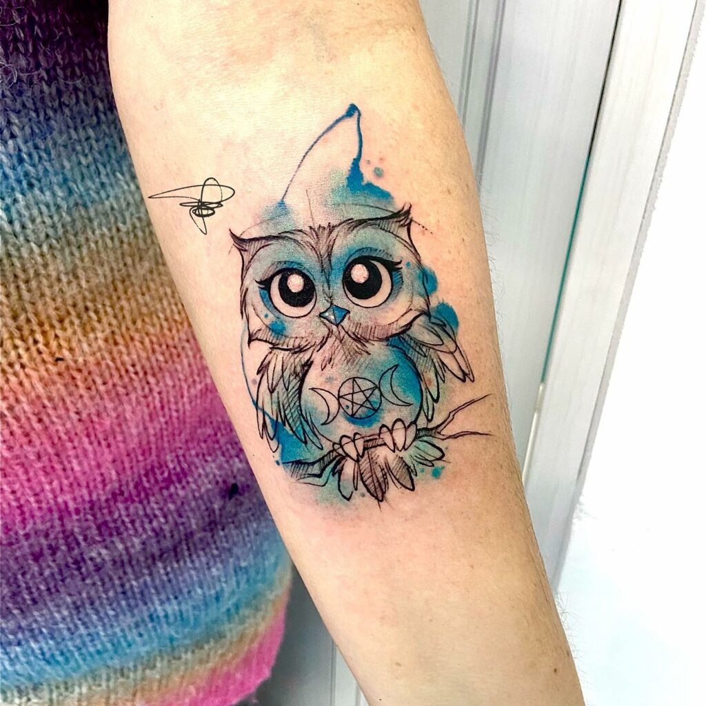 11+ Small Owl Tattoo Ideas That Will Blow Your Mind! 11 Small Watercolor Owl Tattoo