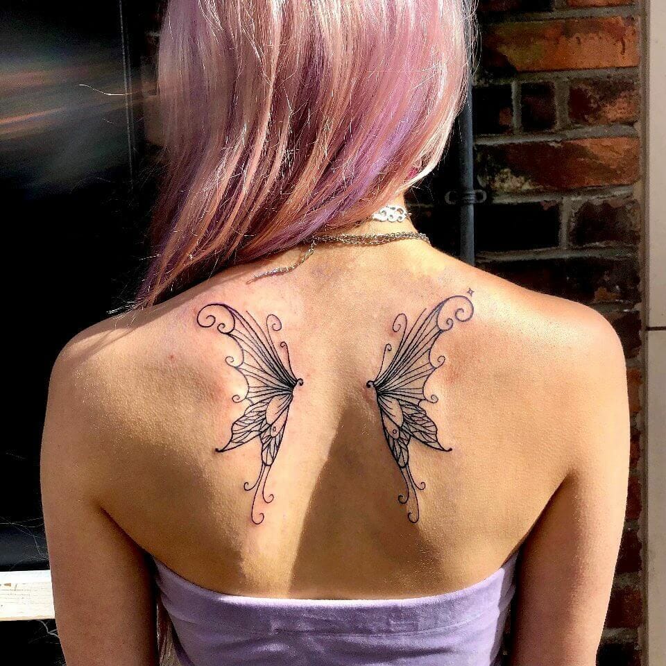12+ Fairy Wings Tattoo Ideas To Inspire You! 15 Small Wings Tattoo In Black Ink