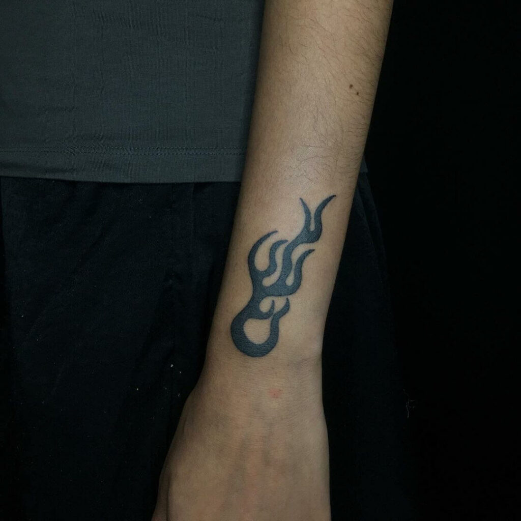 11+ Fire Tribal Tattoo Ideas That Will Blow Your Mind! 15 Small Wrist Tribal Fire Tattoo