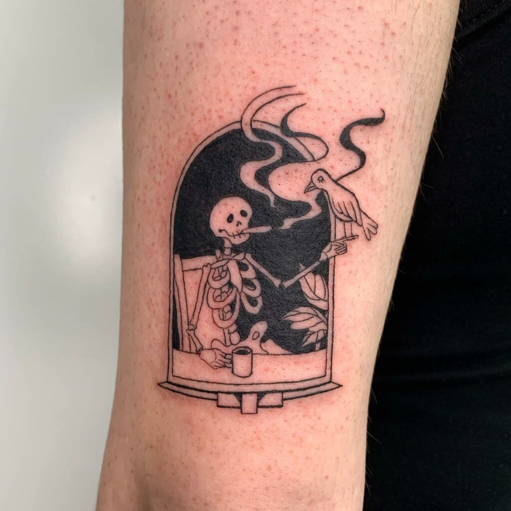 11+ Skeleton Tattoo Sleeve Ideas That Will Blow Your Mind! 20 Smoke Skull Tattoo