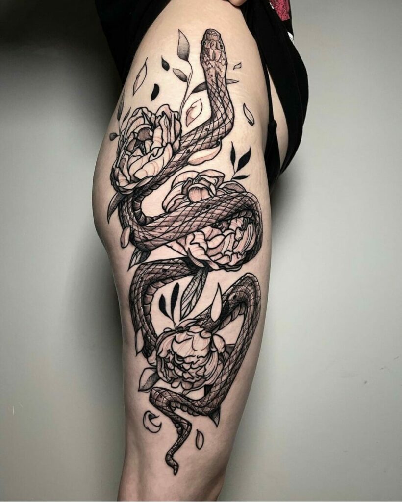 11+ Snake Drawing Tattoo Ideas That Will Blow Your Mind! 12 Snake And Rose Tattoo Drawings