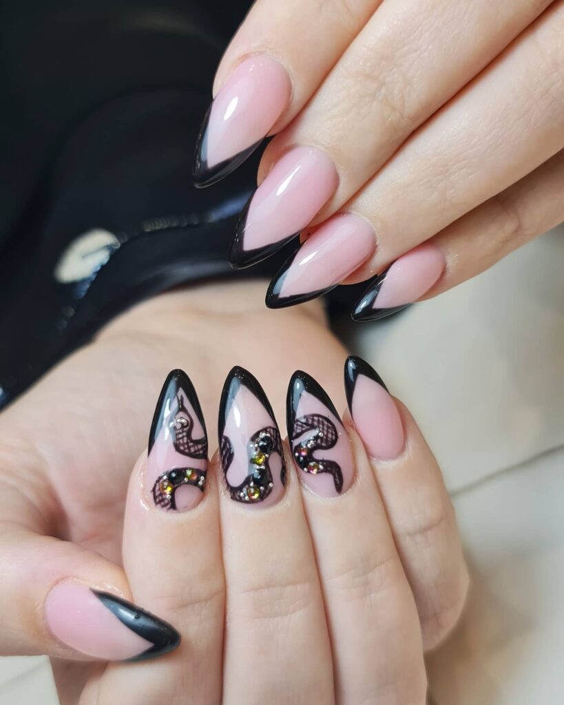 Discover 44 Trendsetting Black Nail Designs for 2024 41 Snake Designs