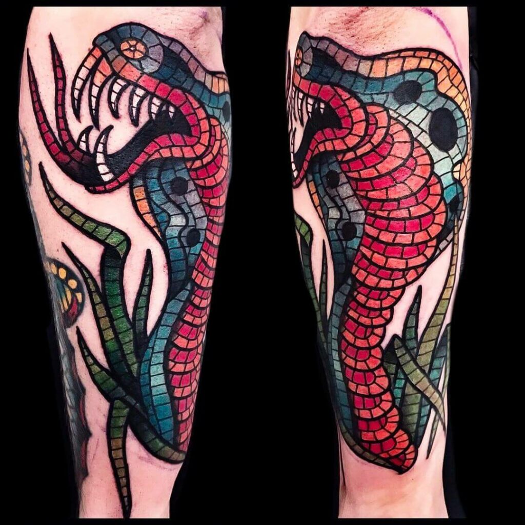 11+ Mosaic Tattoo Ideas That Will Blow Your Mind! 13 Snake Mosaic Tattoo
