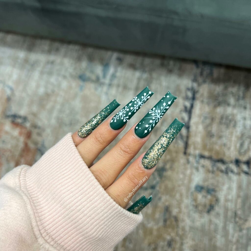 Get Festive with 25 Green Christmas Nail Ideas in 2024 19 Festive Acrylic Green Christmas Nails