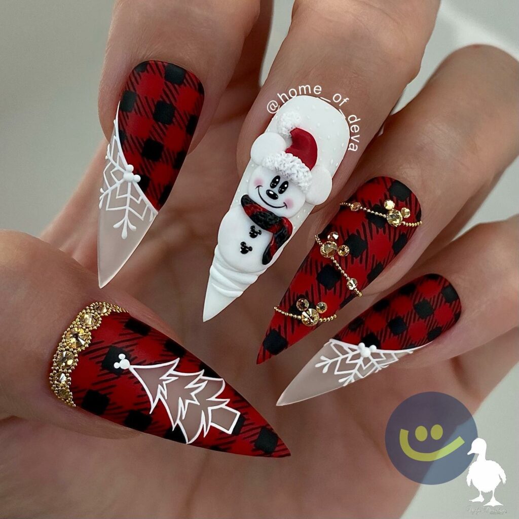 Immerse in Magic with 33 Disney Christmas Nail Ideas in 2024 43 Snowman Mickey Mouse Disney Christmas Nails